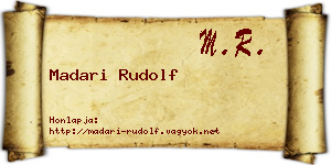 Madari Rudolf névjegykártya